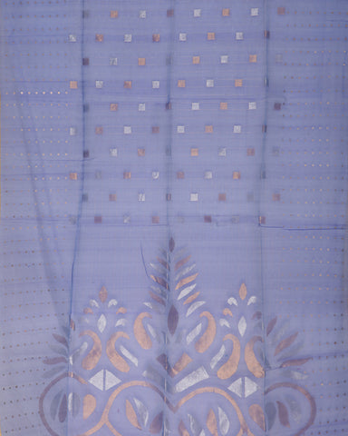 Royal Blue Dhakai Linen Saree - PattuCheeralu