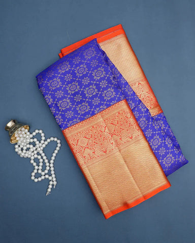 The Royal Blue Kanjivaram Silk Saree - PattuCheeralu