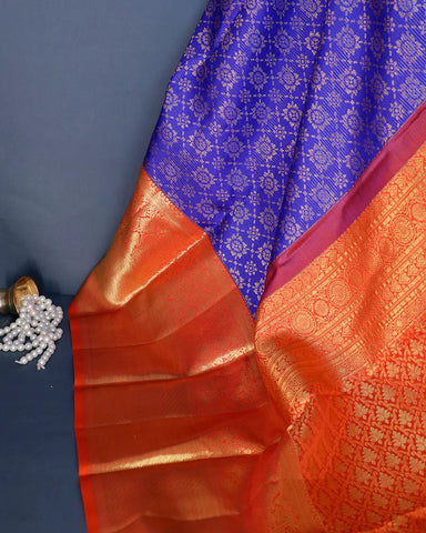 The Royal Blue Kanjivaram Silk Saree - PattuCheeralu