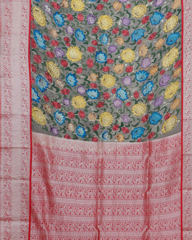 The Light Green Kalamkari Silk Saree - PattuCheeralu