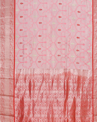 Pink kanchi embroidery saree - PattuCheeralu