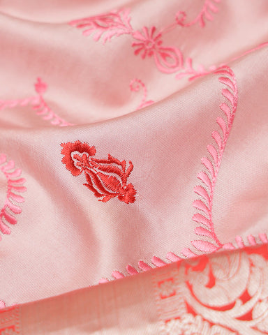 Pink kanchi embroidery saree - PattuCheeralu