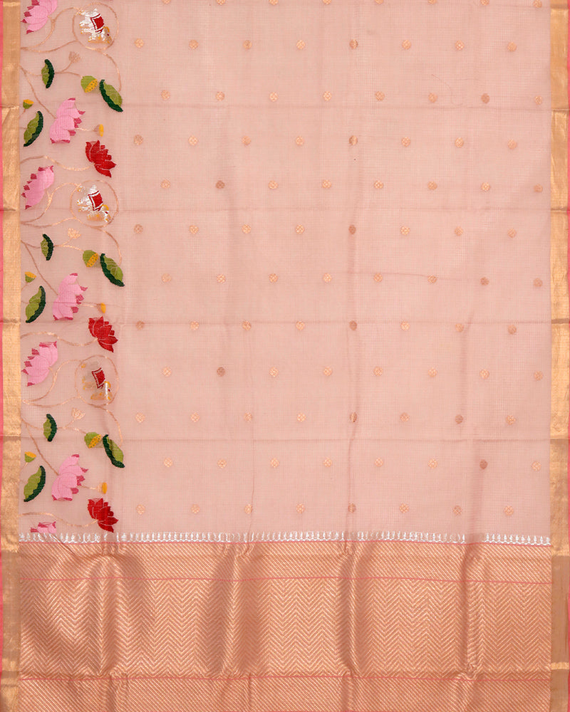 Peach Zari Kota Saree - PattuCheeralu