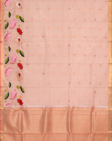 Peach Zari Kota Saree - PattuCheeralu