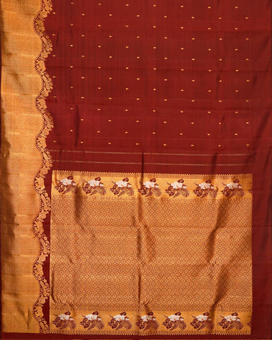 Brown Kanjivaram Saree - PattuCheeralu
