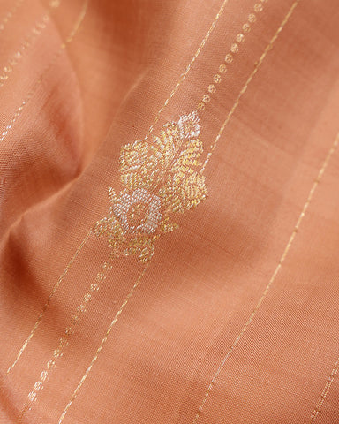 Earth Brown Kanchivaram Silk Saree - PattuCheeralu