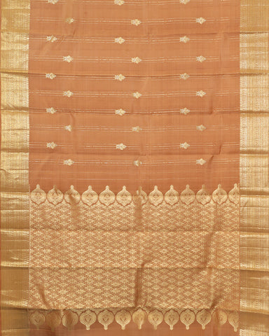 Earth Brown Kanchivaram Silk Saree - PattuCheeralu