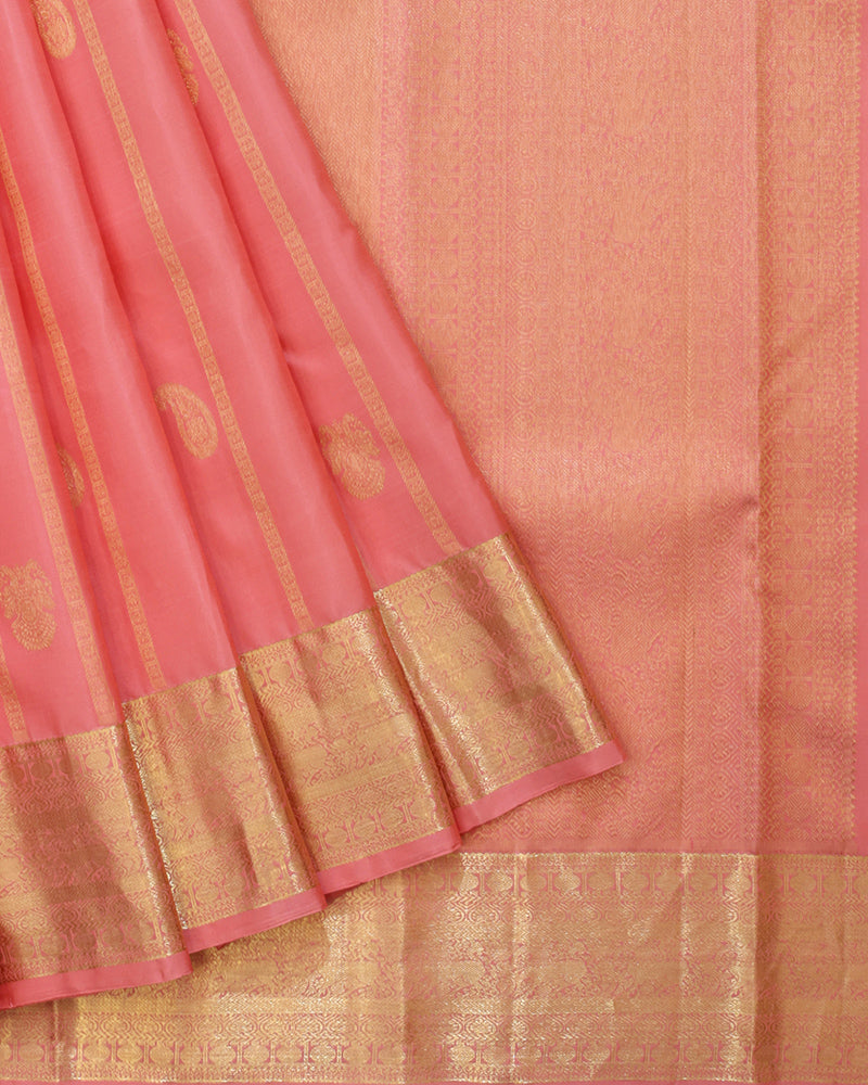 Flamingo Kanchivaram Silk Saree - PattuCheeralu