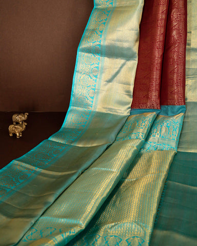 Maroon Kanjivaram Silk Saree - PattuCheeralu