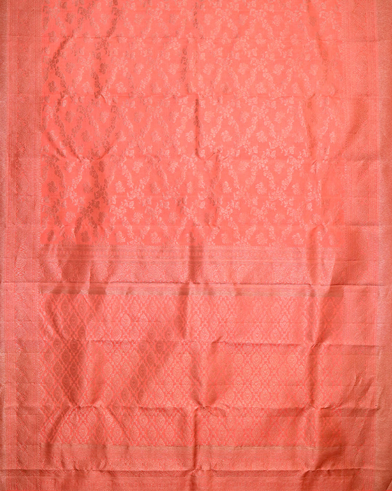 Peach Kanjivaram Silk Saree - PattuCheeralu
