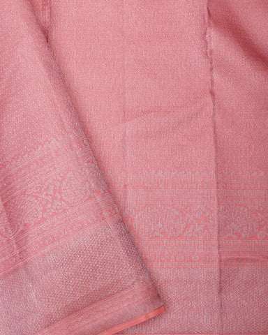Peach Kanjivaram Silk Saree - PattuCheeralu
