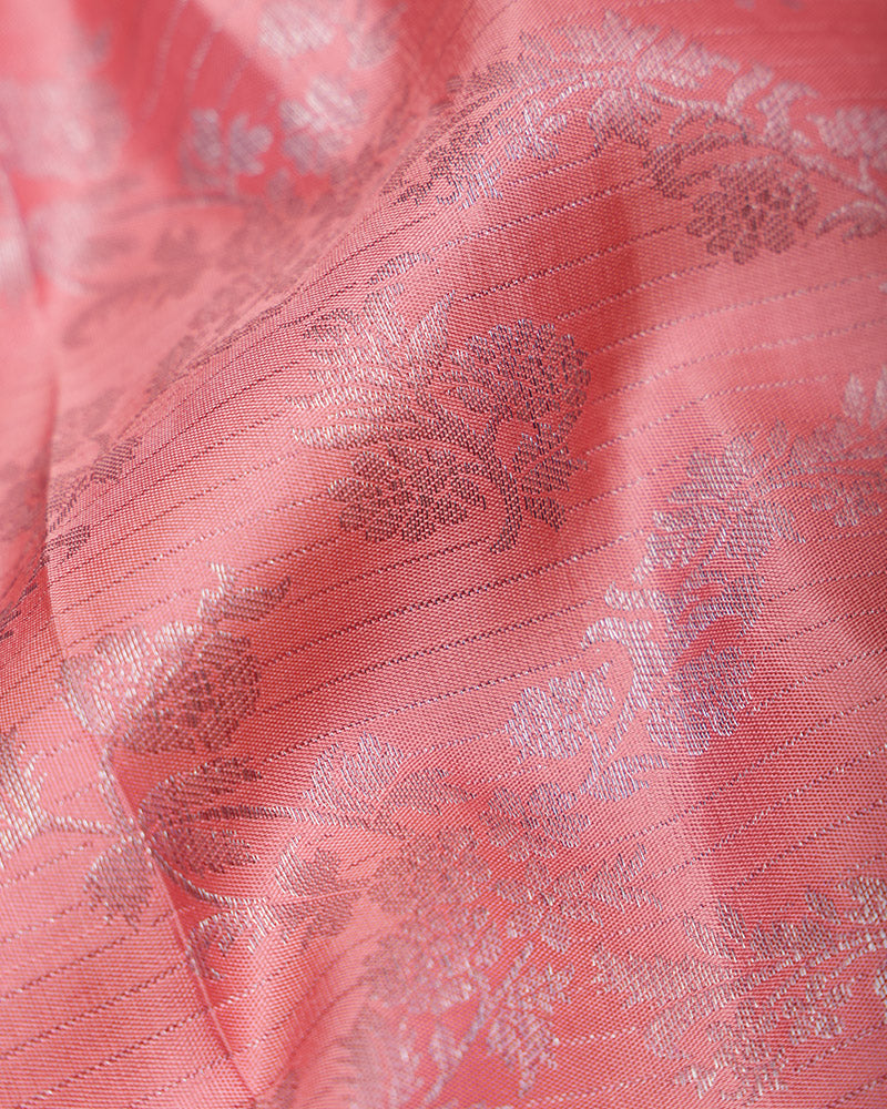 Peach Kanjivaram Silk Saree - PattuCheeralu