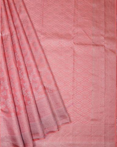 Peach Kanjivaram Silk Saree - PattuCheeralu
