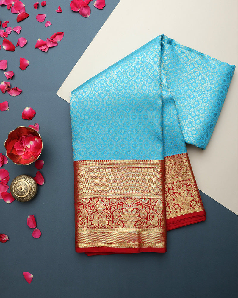 Blue Kanjivaram Silk Saree - PattuCheeralu