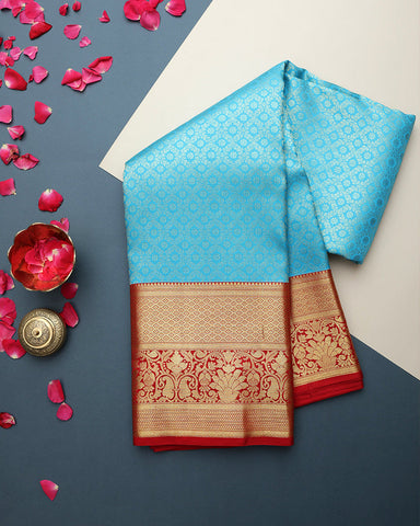 Blue Kanjivaram Silk Saree - PattuCheeralu