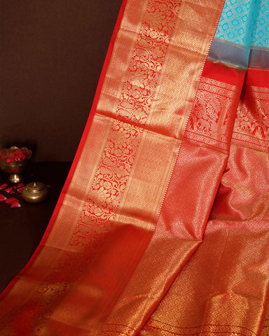 Blue Kanjivaram Silk Saree - PattuCheeralu