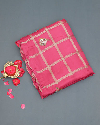 Pink fancy embroidery saree - PattuCheeralu