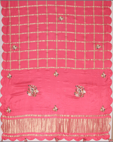 Pink fancy embroidery saree - PattuCheeralu