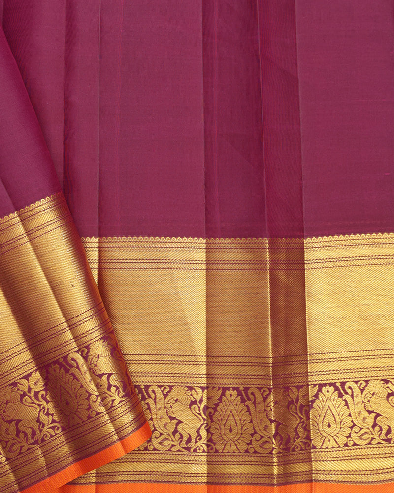 Plum Purple Kanjivaram Silk Saree - PattuCheeralu