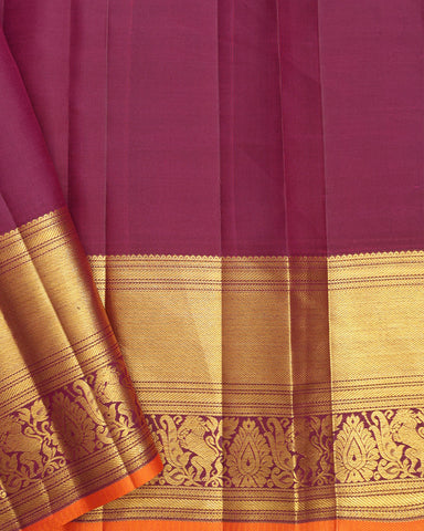 Plum Purple Kanjivaram Silk Saree - PattuCheeralu