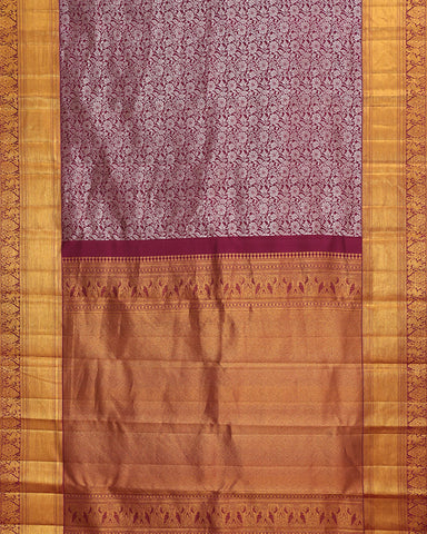 Plum Purple Kanjivaram Silk Saree - PattuCheeralu
