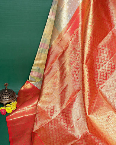 GREY KANJIVARAM SILK SAREE - PattuCheeralu