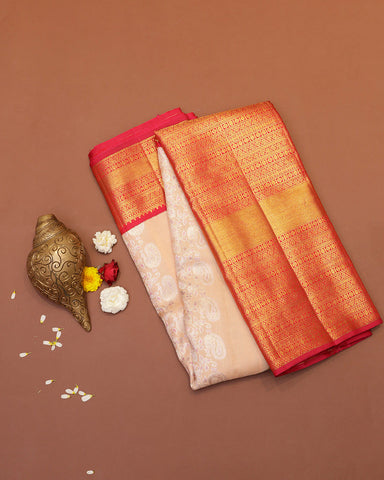 Onion pink kanjivaram silk saree - PattuCheeralu