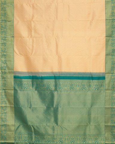 Peach Orange Kanchipuram Silk Saree - PattuCheeralu