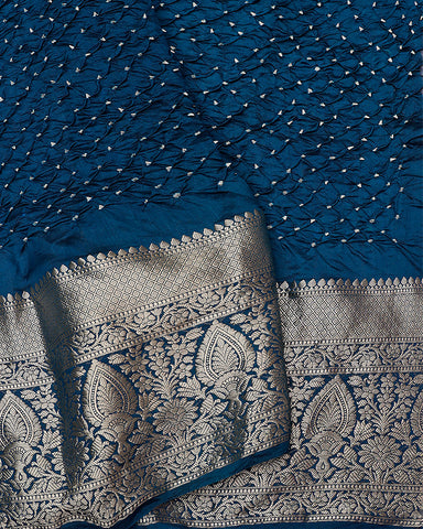 Pista green bandhani silk saree - PattuCheeralu