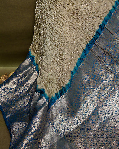 Pista green bandhani silk saree - PattuCheeralu