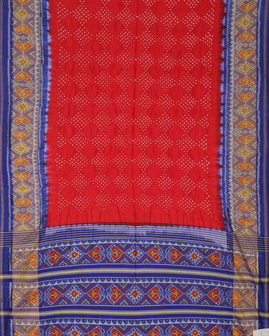 Red Patola Bandhani Silk Saree - PattuCheeralu