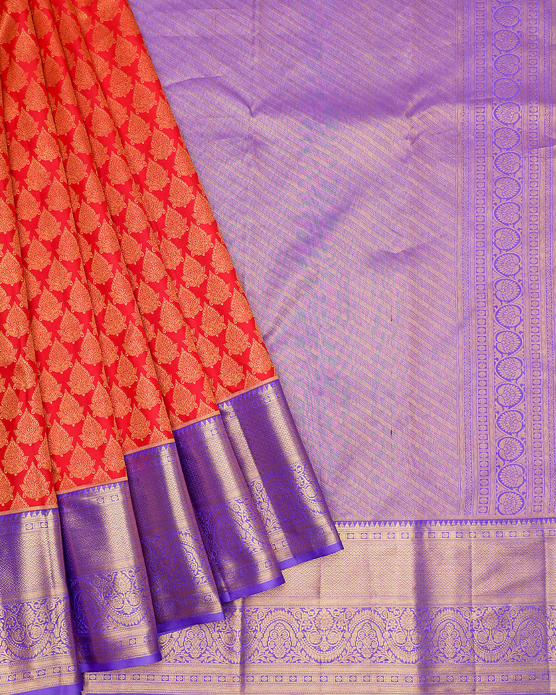 Red kanjivaram silk saree - PattuCheeralu