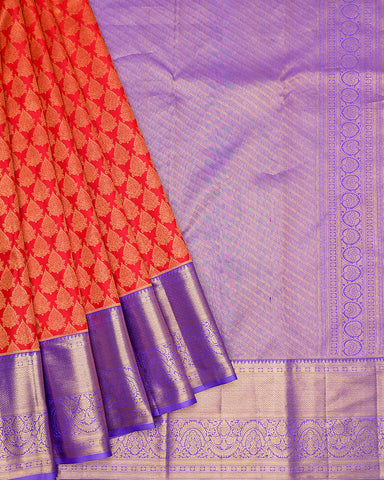 Red kanjivaram silk saree - PattuCheeralu