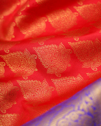 Red kanjivaram silk saree - PattuCheeralu
