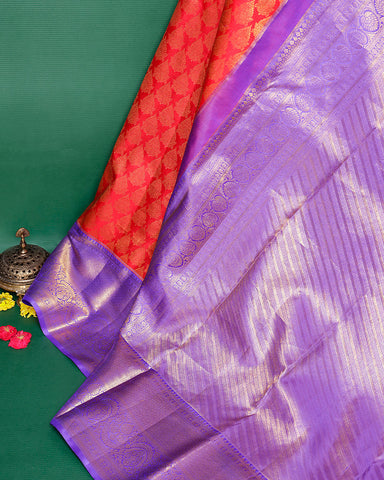 Red kanjivaram silk saree - PattuCheeralu
