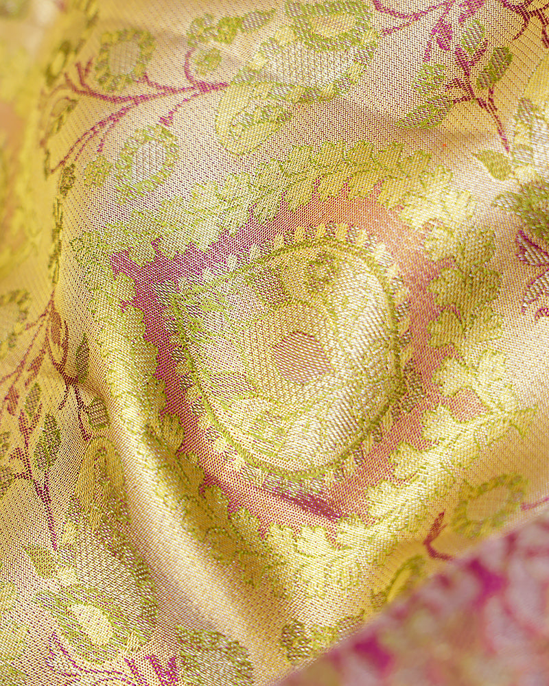 The pink Kanjivaram silk saree - PattuCheeralu