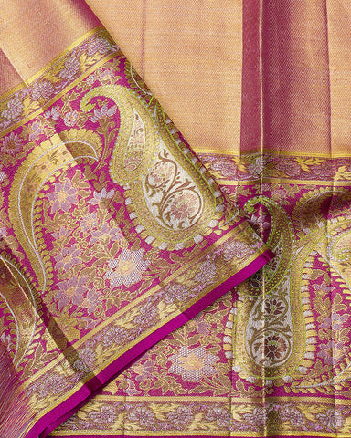 The pink Kanjivaram silk saree - PattuCheeralu