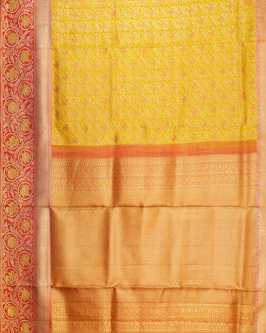 The yellow tissue Kanjivaram silk saree - PattuCheeralu