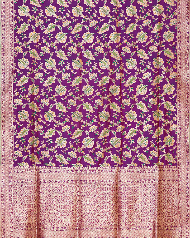 Purple katan banarasi silk saree - PattuCheeralu