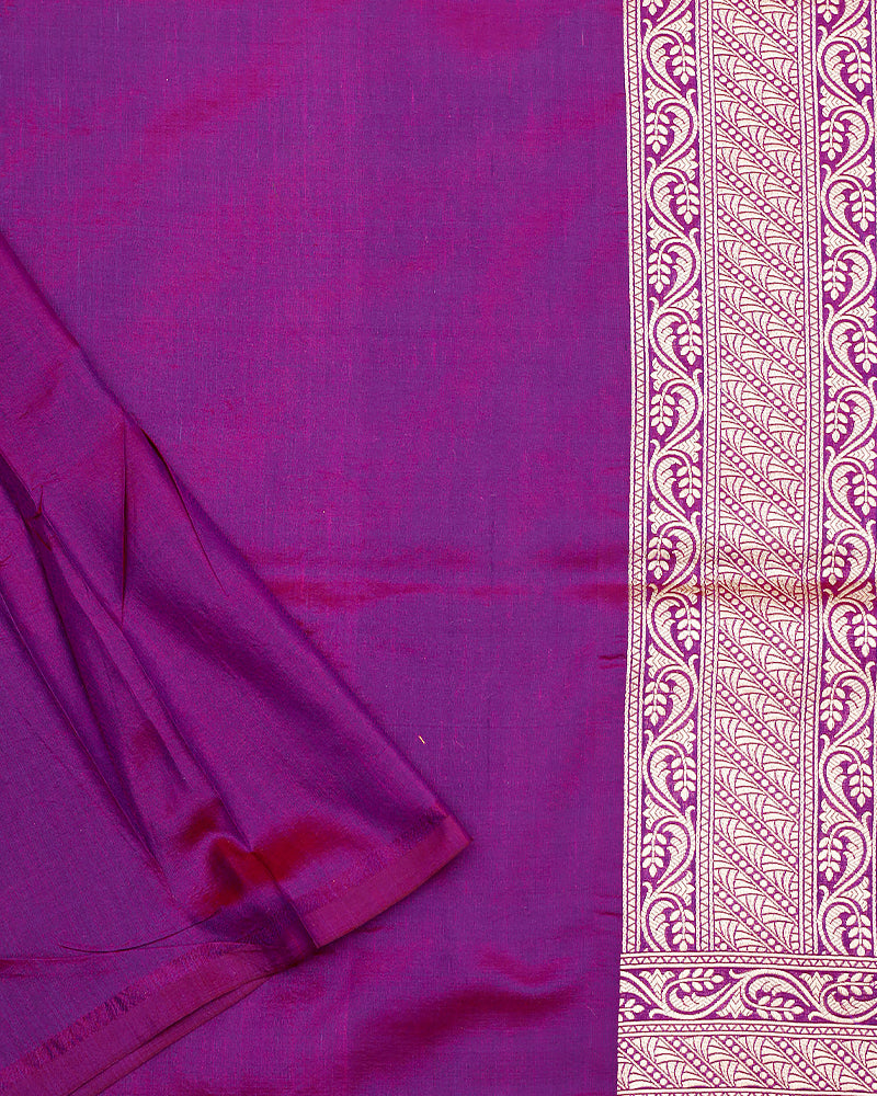Purple katan banarasi silk saree - PattuCheeralu