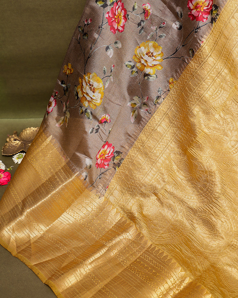 Lalic printed kanjivaram silk saree - PattuCheeralu