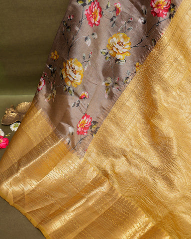 Lalic printed kanjivaram silk saree - PattuCheeralu