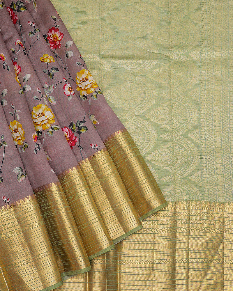 Lalic printed kanjivaram silk saree - PattuCheeralu