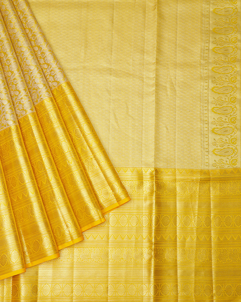 The gold tissue Kanjivaram silk saree - PattuCheeralu