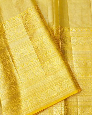The gold tissue Kanjivaram silk saree - PattuCheeralu