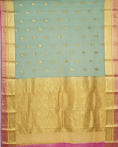 Aqua green Mysore silk saree - PattuCheeralu