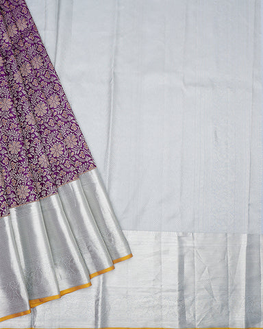 The purple Kanjivaram silk saree - PattuCheeralu