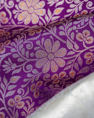 The purple Kanjivaram silk saree - PattuCheeralu