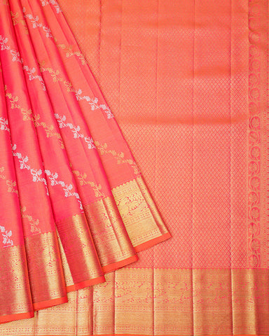 The silver tissue Kanjivaram silk saree - PattuCheeralu