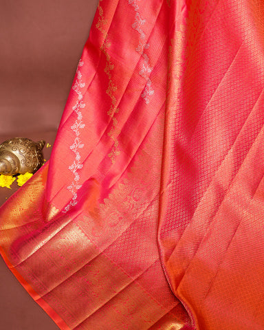 The silver tissue Kanjivaram silk saree - PattuCheeralu